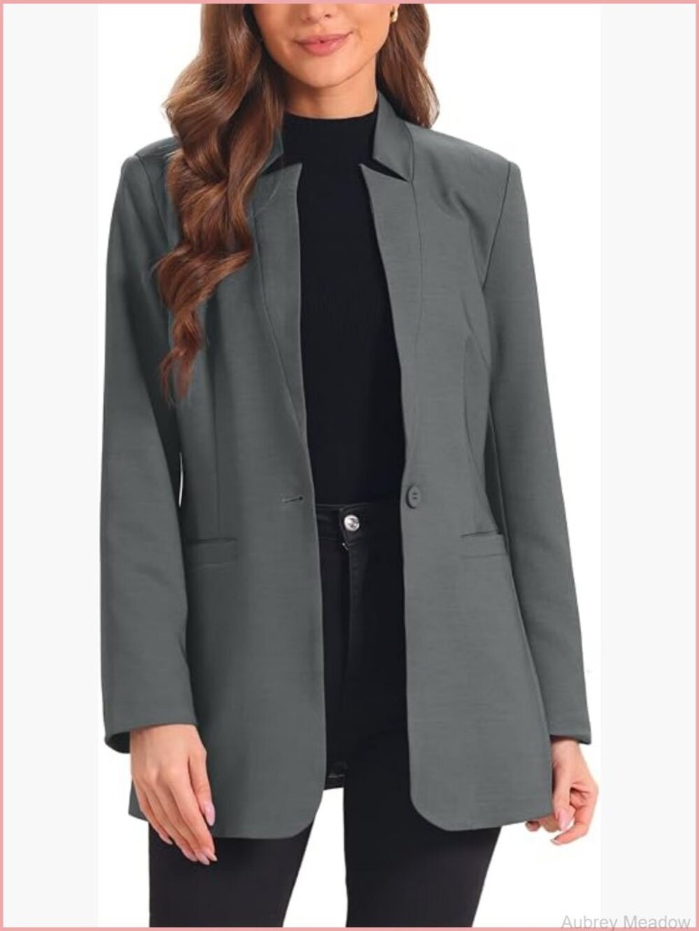 Long Sleeve V Neck Work Blazer Business Outfits Jacket Blazers